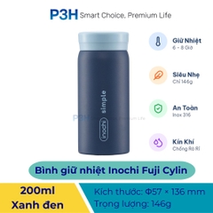 Bình Giữ Nhiệt Mini Inochi Fuji Cylin 200ml – Nhỏ Gọn, Đẹp Tinh Tế, Mang Đi Mọi Nơi P3H