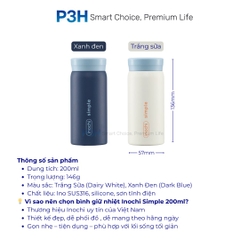 Bình Giữ Nhiệt Mini Inochi Fuji Cylin 200ml – Nhỏ Gọn, Đẹp Tinh Tế, Mang Đi Mọi Nơi P3H