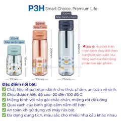Bình nước FAMI nhựa tritan Inochi dung tích 350ml/500ml/700ml với họa tiết sinh động P3H