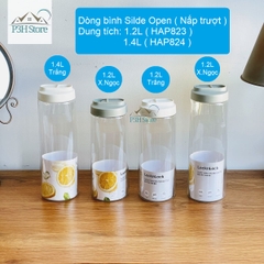 Bình nước LocknLock nắp trượt Slide Open nhựa PET BPA FREE dung tích 1.2L/1.4L HAP823 HAP824