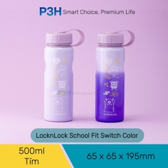 Bình Nước Đổi Màu LocknLock LHC7005 School Fit Switch Color 500ml Thép Không Gỉ Nhẹ Gọn P3H