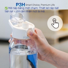 Bình Nước Nhựa LocknLock One Touch Sports Bottle ABF926 1.05L nắp mở 1 chạm có ống hút P3H