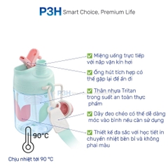 Bình nước nhựa Tritan Inochi Kita GLEE 560ml nhỏ gọn cá tính dễ dàng mang theo hằng ngày P3H