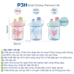 Bình nước nhựa Tritan Inochi Kita GLEE 560ml nhỏ gọn cá tính dễ dàng mang theo hằng ngày P3H