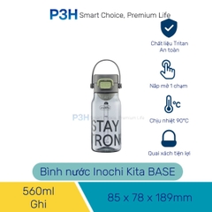 Bình Nước thể thao nhựa Tritan Inochi Kita Base dung tích 560ml/720ml nắp mở 1 chạm P3H