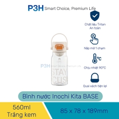Bình Nước thể thao nhựa Tritan Inochi Kita Base dung tích 560ml/720ml nắp mở 1 chạm P3H