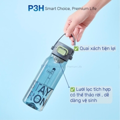 Bình Nước thể thao nhựa Tritan Inochi Kita Base dung tích 560ml/720ml nắp mở 1 chạm P3H