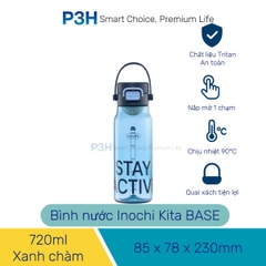 Bình Nước thể thao nhựa Tritan Inochi Kita Base dung tích 560ml/720ml nắp mở 1 chạm P3H