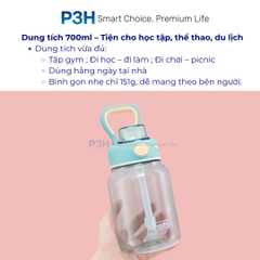 Bình Nước Tritan Kita Gummy 700ml – Kèm Decal Trang Trí, Thiết Kế Trẻ Trung, Tiện Lợi Mọi Lúc P3H