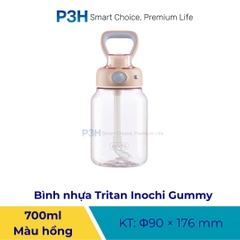 Bình Nước Tritan Kita Gummy 700ml – Kèm Decal Trang Trí, Thiết Kế Trẻ Trung, Tiện Lợi Mọi Lúc P3H
