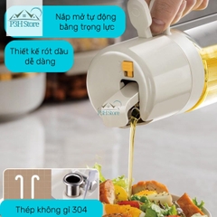 Bình xịt dầu kiêm rót dầu tự động 2in1 bằng thủy tinh dung tích 550ml Pinmoo AAB072