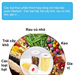 Hộp nhựa bảo quản thực phẩm Lock&Lock Interlock dung tích 500ml đến 2.1L INL301 INL302 INL303 INL403