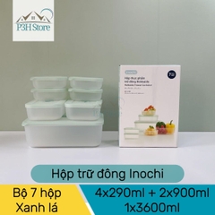 Bộ 7 hộp trữ đông thực phẩm Inoch Hokkaido chống dính kháng khuẩn có đồng hồ ghi nhớ thời gian H0873 P3H