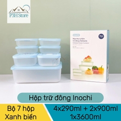 Bộ 7 hộp trữ đông thực phẩm Inoch Hokkaido chống dính kháng khuẩn có đồng hồ ghi nhớ thời gian H0873 P3H
