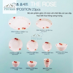 Bộ chén dĩa sứ 23 món Lock&Lock The Rose SLT662