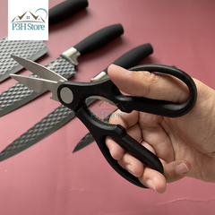 Bộ dao 6 món chống dính LocknLock bằng thép không gỉ 4 dao 1 bào 1 kéo CKK103S6