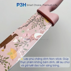 Bộ Dao Nhà Bếp 3 Món Lock&Lock Gallery CKK308S3 Họa Tiết Nghệ Thuật, Màu Hồng Pastel P3H Store