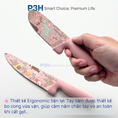 Bộ Dao Nhà Bếp 3 Món Lock&Lock Gallery CKK308S3 Họa Tiết Nghệ Thuật, Màu Hồng Pastel P3H Store