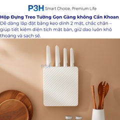 Bộ Dao Nhà Bếp 5 Món LocknLock Wall Mounted Knife Set CKK307S5 – Có Hộp Đựng Dán Tường, Màu Trắng P3H