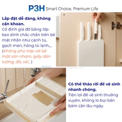 Bộ Dao Nhà Bếp 5 Món LocknLock Wall Mounted Knife Set CKK307S5 – Có Hộp Đựng Dán Tường, Màu Trắng P3H
