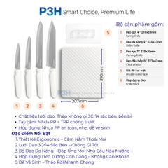 Bộ Dao Nhà Bếp 5 Món LocknLock Wall Mounted Knife Set CKK307S5 – Có Hộp Đựng Dán Tường, Màu Trắng P3H