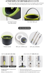 Bộ lau nhà Mini Spin Mop Lock&Lock ETM498
