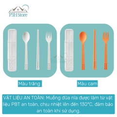 Bộ muỗng đũa nĩa LocknLock 21cm Lego Cutlery Set chat lieu n toàn dễ dàng xếp gọn TLL108