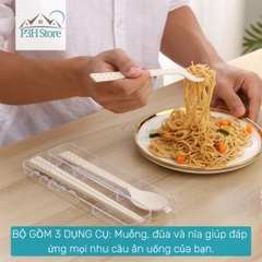 Bộ muỗng đũa nĩa LocknLock 21cm Lego Cutlery Set chat lieu n toàn dễ dàng xếp gọn TLL108