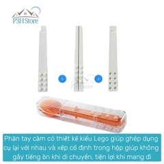 Bộ muỗng đũa nĩa LocknLock 21cm Lego Cutlery Set chat lieu n toàn dễ dàng xếp gọn TLL108