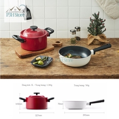 Bộ nồi chảo sâu lòng Lock&Lock Christmas Decore LDE1202IHS01