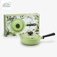 Chảo chống dính 22cm Lock&Lock Decore 1 tay cầm kèm nắp sử dụng được trên bếp từ LDE1227IH