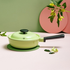 Chảo chống dính 22cm Lock&Lock Decore 1 tay cầm kèm nắp sử dụng được trên bếp từ LDE1227IH