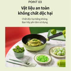 Chảo chống dính 22cm Lock&Lock Decore 1 tay cầm kèm nắp sử dụng được trên bếp từ LDE1227IH