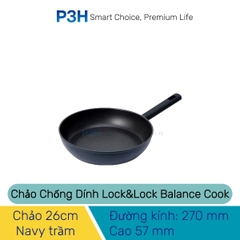 Chảo Chống Dính Lock&Lock Balance Cook Lòng Lõm Khóa Dầu Power F5 5 lớp bền bỉ dùng Được Bếp Từ P3H