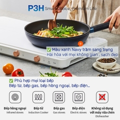 Chảo Chống Dính Lock&Lock Balance Cook Lòng Lõm Khóa Dầu Power F5 5 lớp bền bỉ dùng Được Bếp Từ P3H