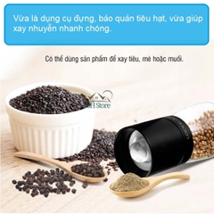 Cối xay tiêu thủy tinh Lock&Lock 140ml lưỡi sứ nắp gỗ sồi tiện dụng CKO115