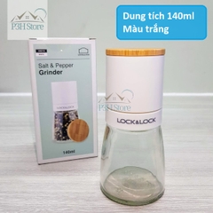 Cối xay tiêu thủy tinh Lock&Lock 140ml lưỡi sứ nắp gỗ sồi tiện dụng CKO115