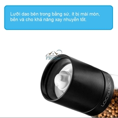 Cối xay tiêu thủy tinh Lock&Lock 140ml lưỡi sứ nắp gỗ sồi tiện dụng CKO115