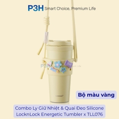 Combo Ly Giữ Nhiệt và Quai Đeo Silicone LocknLock Energetic Tumbler x TLL076 – Set 2 món tiện lợi, thời trang P3H