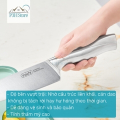 Dao thái Dao Santoku Dao gọt cán liền nguyên khối Inochi Sakai SLEEK chất liệu thép cứng cáp sắc bén P3H