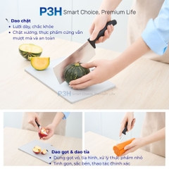 Dao thái Dao Santoku Dao gọt tỉa Kéo đa năng Inochi Sakai PLAIN chất liệu cao cấp sắc bén P3H