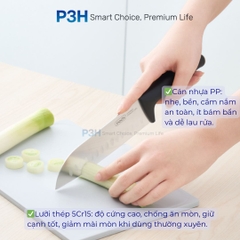 Dao thái Dao Santoku Dao gọt tỉa Kéo đa năng Inochi Sakai PLAIN chất liệu cao cấp sắc bén P3H