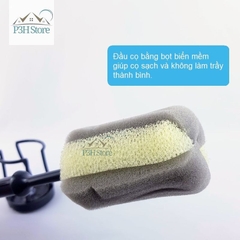 Dụng cụ rửa bình giữ nhiệt chai ly Lock&Lock đầu cọ bọt biển có kèm theo đế cắm ETM143DGRY