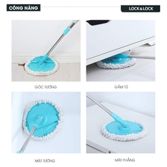 Bộ Cây Lau Nhà Xoay Tay Lock&Lock Corner chuyên dụng lau sạch các góc tường ETM494