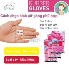 Bao tay găng tay rửa chén cao su tự nhiên Lock&Lock ETM805P ETM804Y ETM803Y