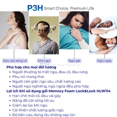 Gối Memory Foam Lock&Lock Êm ái, nâng đỡ cột sống, hỗ trợ ngủ ngon HLW114 P3H Store