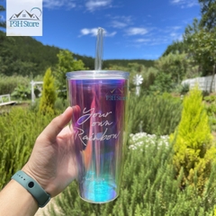 Ly nhựa 2 lớp có ống hút Lock&Lock Your Own Rainbow dung tích 750ml HAP507VOH - Màu tím