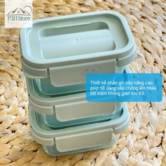 Hộp bảo quản thực phẩm LocknLock nhựa PP kín hơi có thể dùng trong lò vi sóng màu xanh lá LTN310S3 LTN320S3 LTN350S3