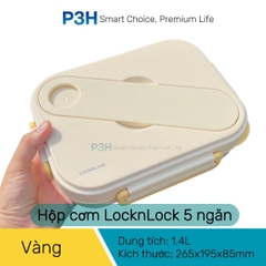Hộp cơm LocknLock chia 5 ngăn kèm muỗng nĩa hộp sốt LCB952 dung được lò vi song tiện lợi an toàn dễ vệ sinh P3H