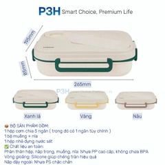 Hộp cơm LocknLock chia 5 ngăn kèm muỗng nĩa hộp sốt LCB952 dung được lò vi song tiện lợi an toàn dễ vệ sinh P3H